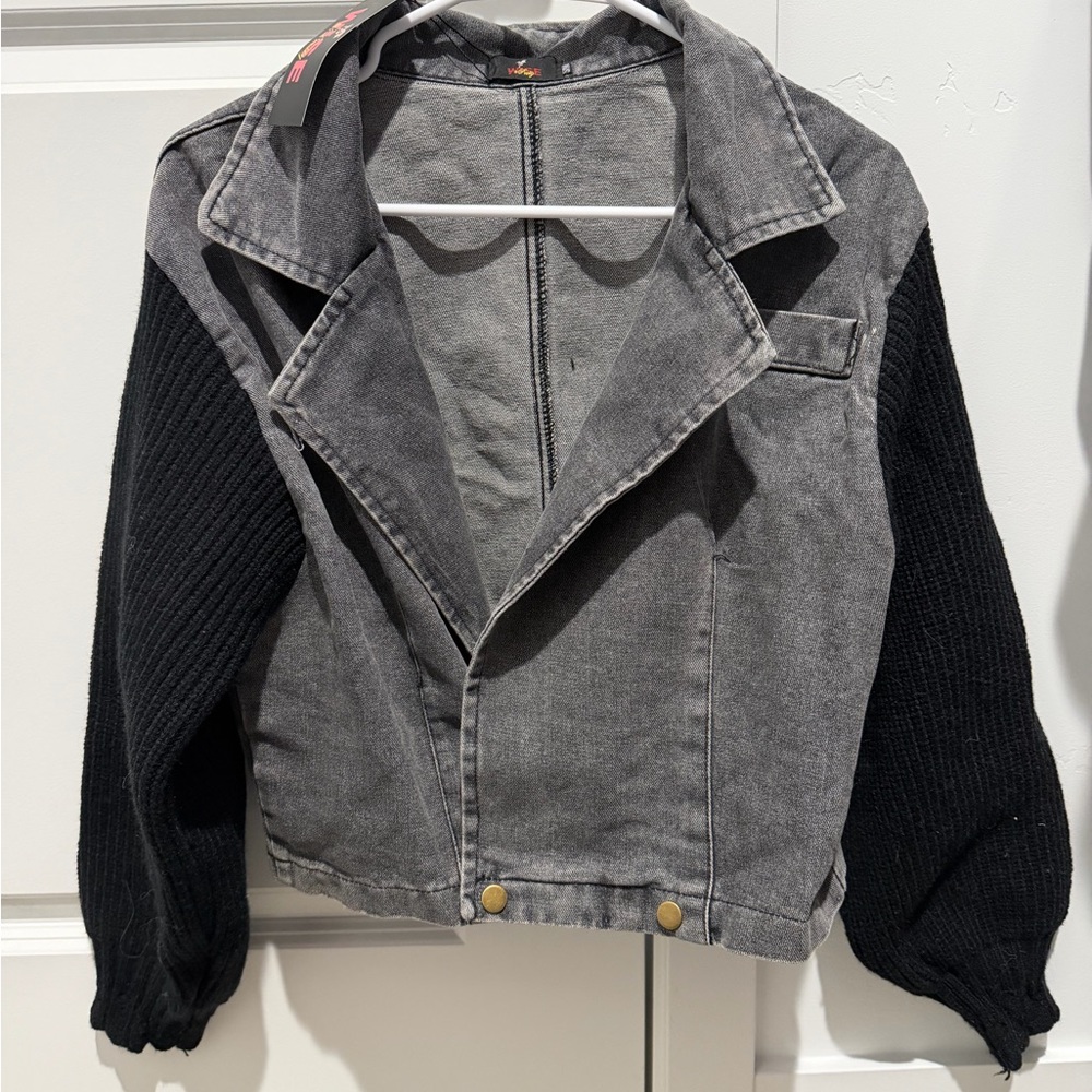 Boutique 9 Gray and Black Jean Jacket